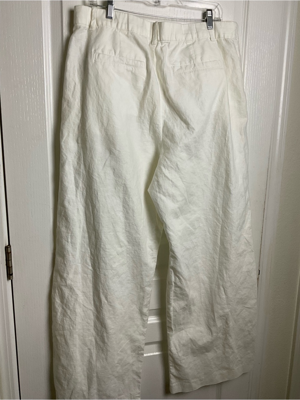 Gap Women’s White Linen Blend Wide Leg Pants Size 16 - Picture 5 of 9